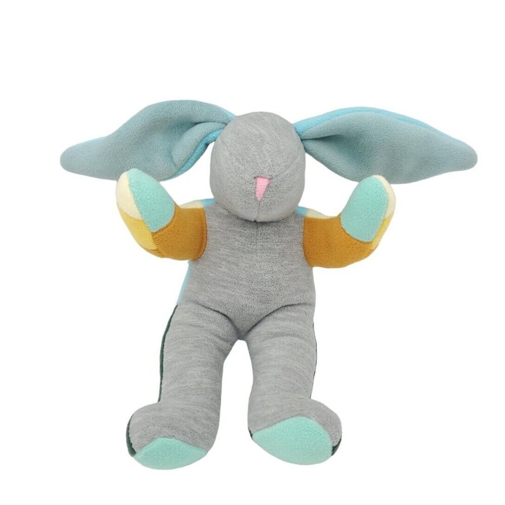 Brother Flax Bunny Rabbit Plush Stuffed Animal Blue Gray Simplistic Toddler 14"‎